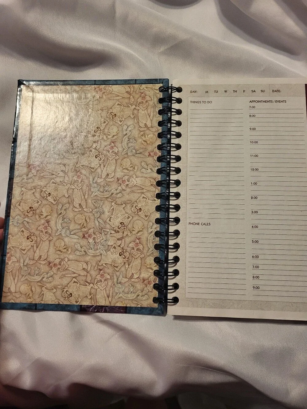 Vintage Spiral-Bound Bugs Bunny Tansmanian Devil Planner Looney Tunes